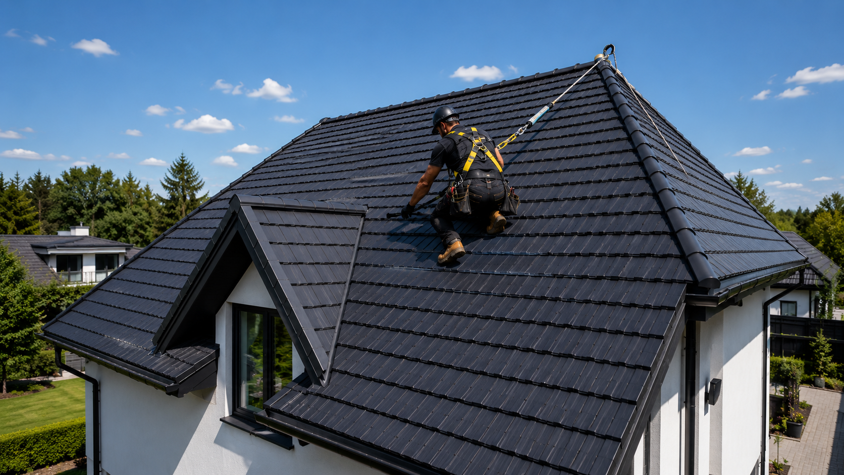 Roofing works construction